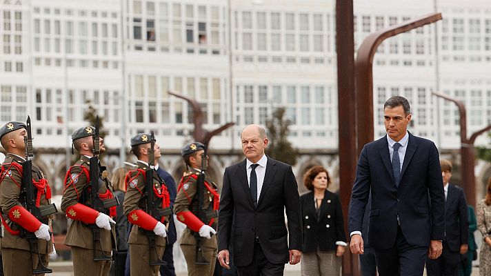 Telediario 2 - Sánchez y Scholz insisten en desbloquear el Midcat y apuestan por reformar el mercado eléctrico