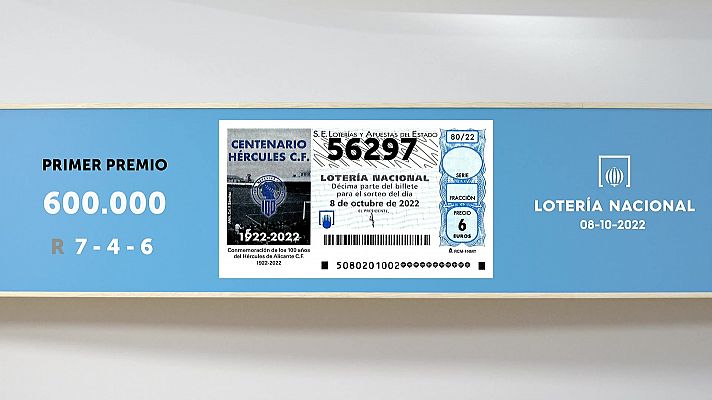 Sorteo de la Lotería Nacional del 08/10/2022