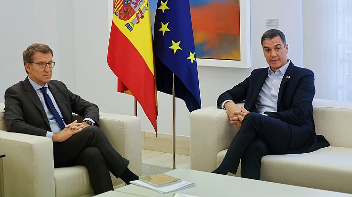 Sánchez y Feijóo se reúnen ya en La Moncloa para abordar la renovación del CGPJ tras la dimisión de Lesmes    