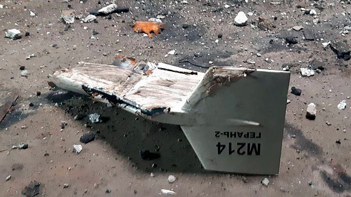 Telediario 1 - Drones iraníes 'suicidas', se estrellan con explosivos y se emplean para ataques selectivos