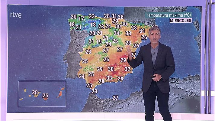 El tiempo - Precipitaciones localmente fuertes o persistentes en el oeste de Galicia. Intervalos de viento fuerte en puntos de Galicia