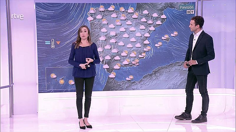 Precipitaciones localmente fuertes o persistentes en el oeste y sur de Galicia, oeste del sistema Central, áreas montañosas del noroeste de Castilla y León, Pirineos y oeste de Andalucía - ver ahora