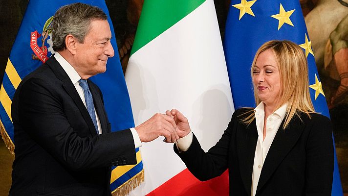 Telediario Fin de Semana - Meloni escenifica el traspaso de poderes con Draghi