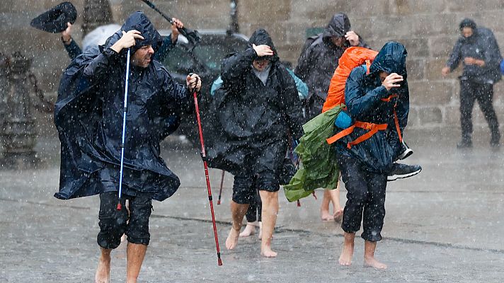 Fuertes lluvias en Galicia y precipitaciones más débiles en el resto del país