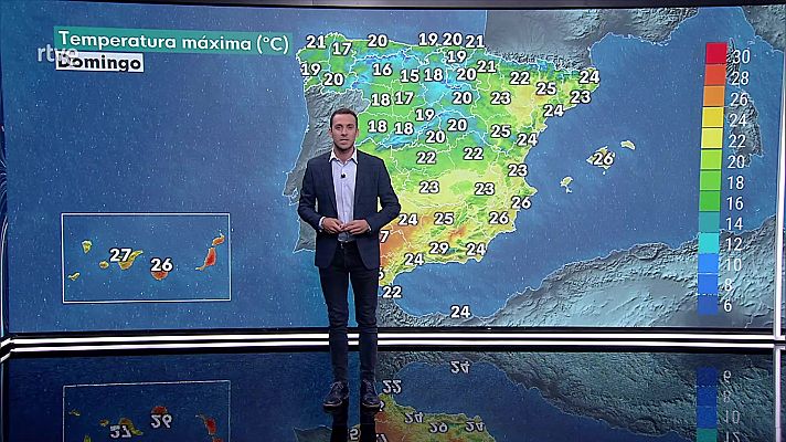 El tiempo - Temperaturas en general en ligero descenso en la mayor parte del país