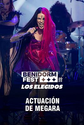 Actuación de Megara en la gala de presentación de Benidorm Fest 2023