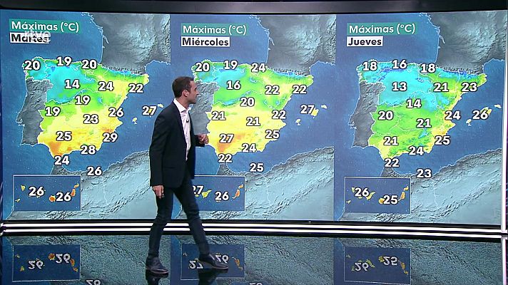 El tiempo - Precipitaciones abundantes en el oeste del sistema Central y en áreas de la meseta Norte