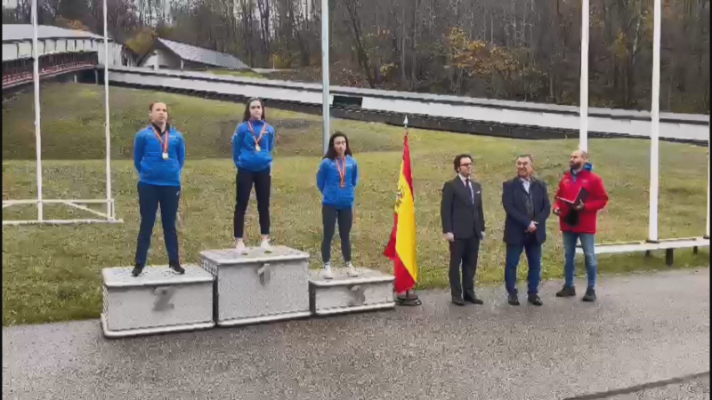 Clara Aznar y Adrián Rodríguez, campeones de España de skeleton