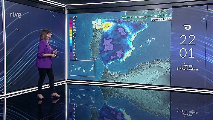 Intervalos de viento fuerte en la costa de Galicia y área Cantábrica. Nevadas en zonas altas del Pirineo   