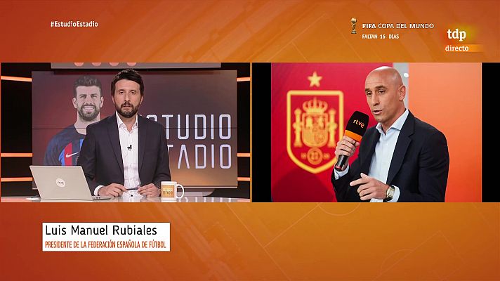 Estudio Estadio - Luis Rubiales, a RTVE: "Las luces están muy por encima de las sombras en Gerard Piqué"