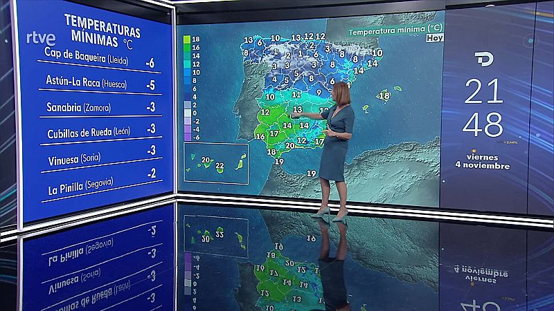 Intervalos de viento fuerte en el litoral Cantábrico, tercio nordeste peninsular y Baleares. Nevadas en Pirineos - ver ahora