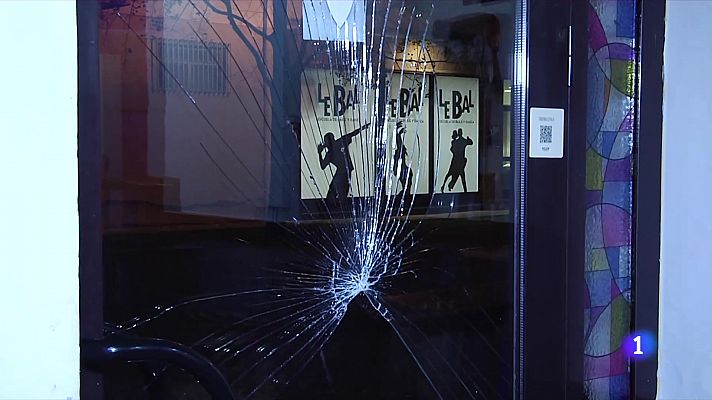 Telediario 2 - Ultras del  Barcelona causan incidentes con varios heridos en Pamplona