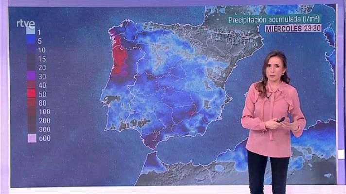 El tiempo - Precipitaciones persistentes y localmente fuertes en el oeste de Galicia