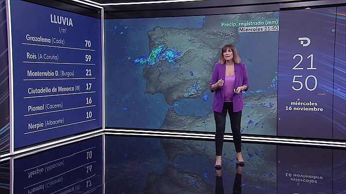 Precipitaciones localmente fuertes y persistentes en el oeste de Galicia, entorno de Cádiz y Estrecho y en el norte de Cáceres