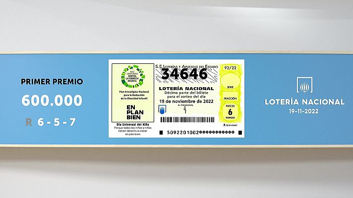 SELAE - Sorteo de la Lotería Nacional del 19/11/2022