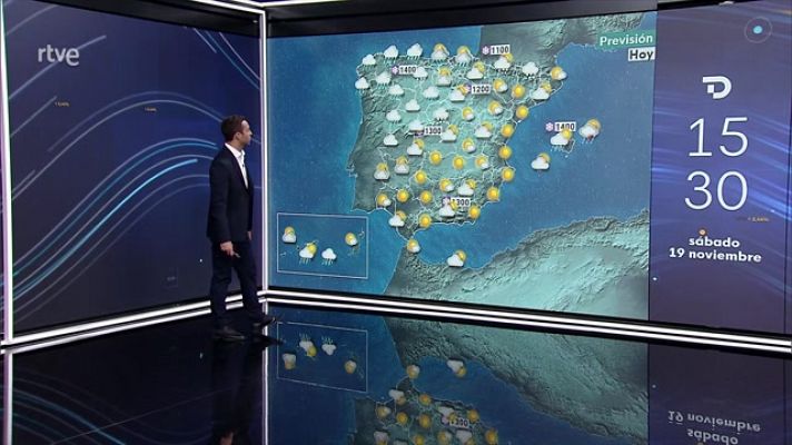 Precipitaciones localmente persistentes en el Cantábrico oriental y localmente fuertes en Baleares