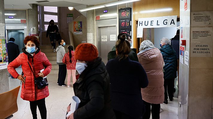 Primer día de huelga en la atención primaria madrileña