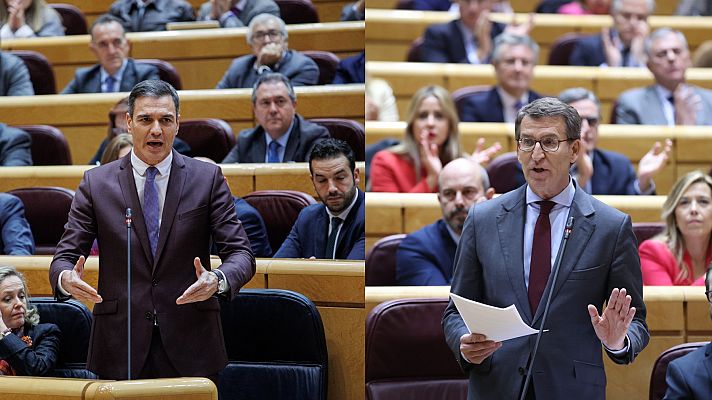 Telediario 2 - Bronco cara a cara en el Senado entre Feijóo y Sánchez