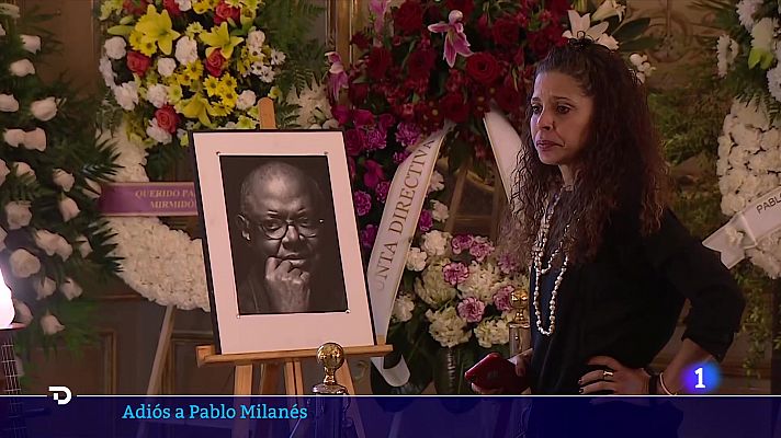 Telediario 1 - El "legado de belleza" de Pablo Milanés reúne a familiares, amigos y centenares de admiradores