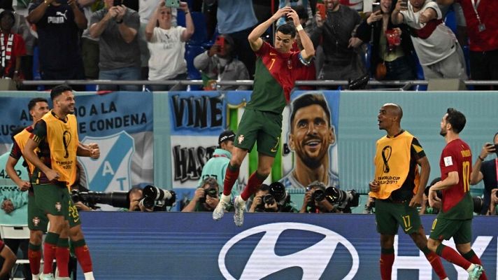 Telediario 1 - Mundial de Qatar: Cristiano Ronaldo marca en cinco Mundiales