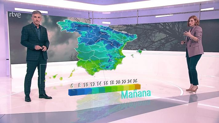 Probabilidad de precipitaciones localmente fuertes en Baleares, litoral catalán y Cantábrico oriental, donde también pueden ser persistentes