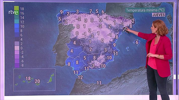 Cielos nubosos o cubiertos con lluvias y chubascos en el tercio noroeste peninsular, que podrían ser algo más intensos en el oeste de Galicia