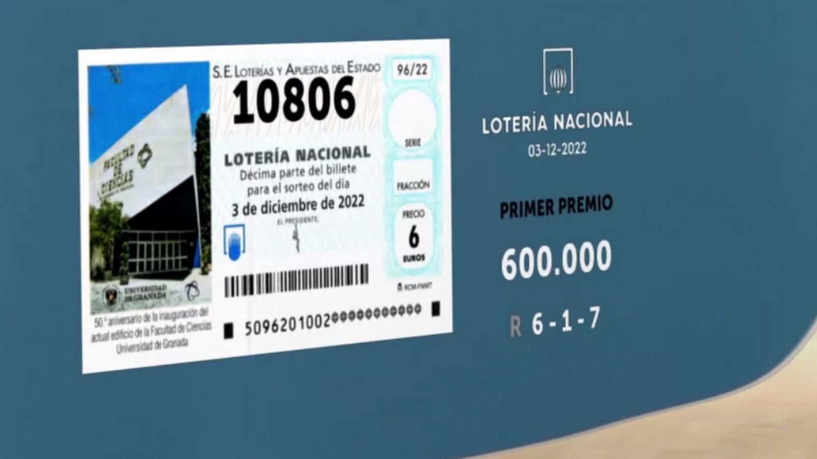 Sorteo de la Lotería Nacional: 03/12/2022