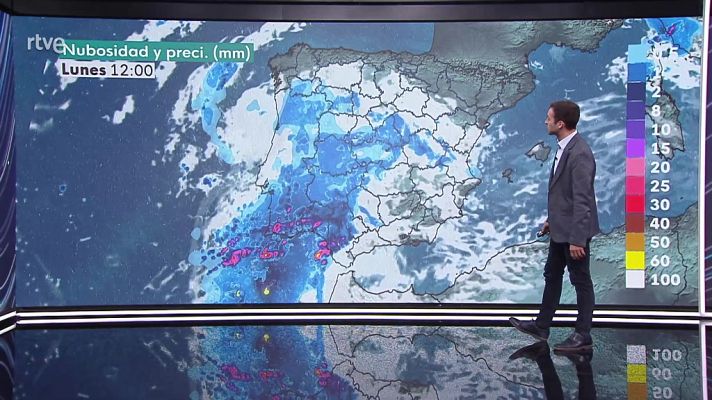 El tiempo - En Canarias, precipitaciones localmente fuertes e intervalos de viento fuerte. Nevadas en el entorno de Pirineos y sistema Ibérico