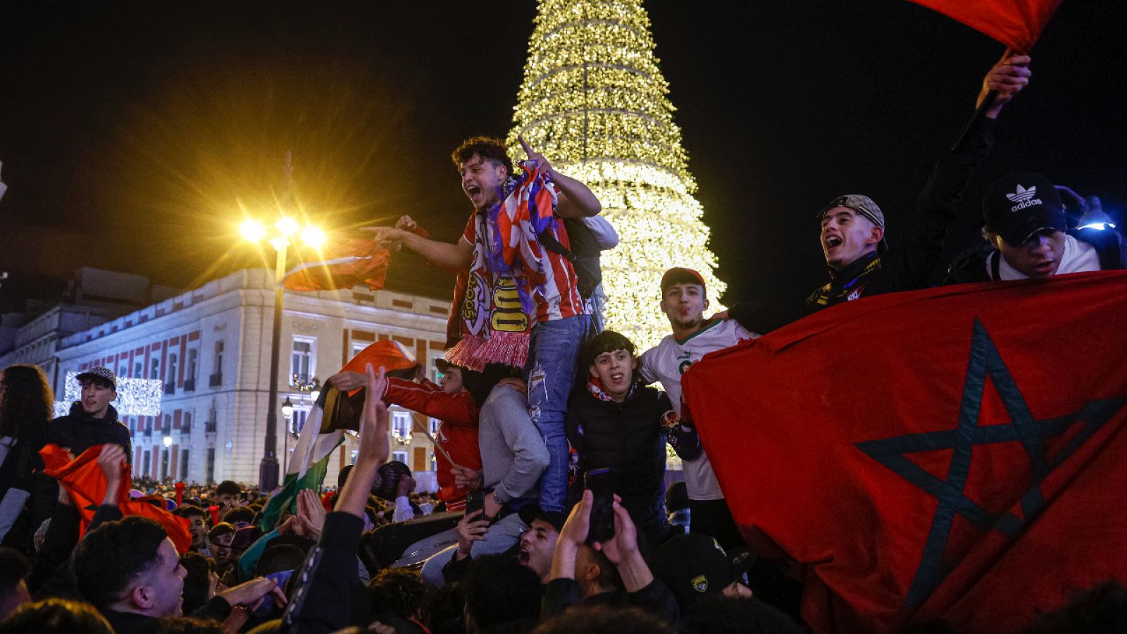 Los marroquís salen a festejar la clasificación