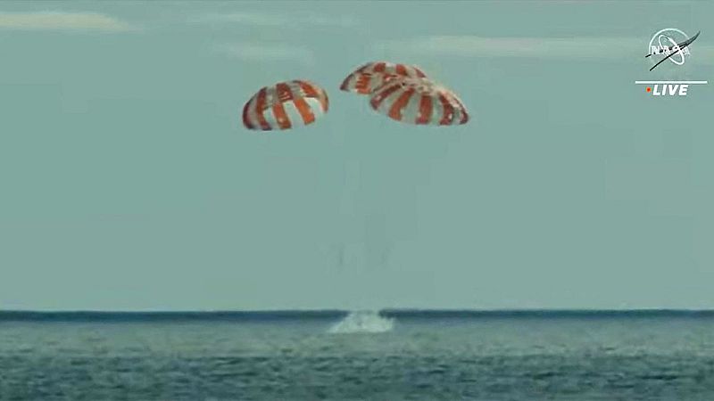 La cápsula Orion regresa a la Tierra y concluye la misión Artemis