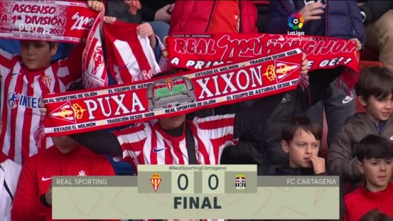 Sporting-Cartagena: resumen del partido, 20ª jornada. Ver en RTVE Play