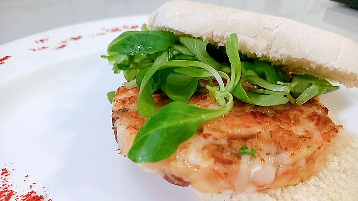 Saber vivir - Receta de hamburguesa casera de langostinos y dátiles