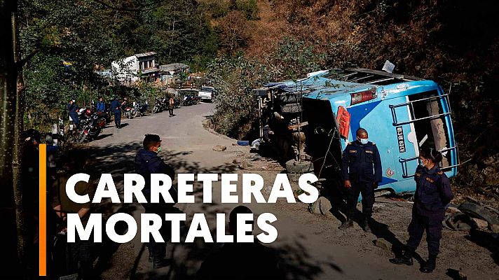 Al menos 18 muertos y 21 heridos en accidente de autobús en Nepal