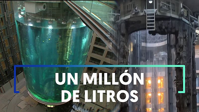 Revienta el AquaDom, el acuario cilíndrico más grande del mundo