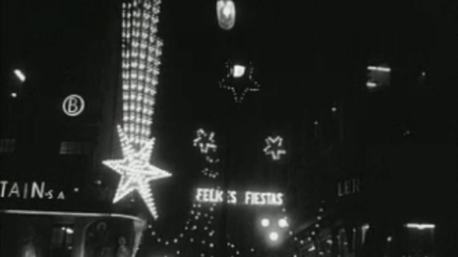 Iluminación navideña en las calles de Barcelona en 1961