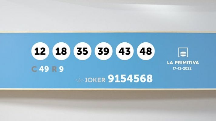 SELAE - Sorteo de la Lotería Primitiva y Joker del 17/12/2022