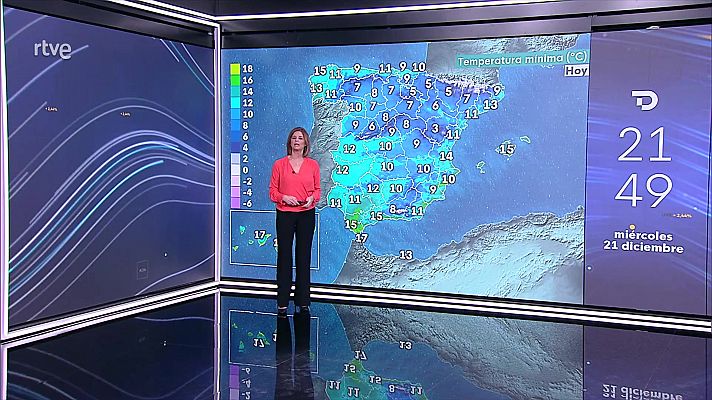 Temperaturas máximas en aumento en los litorales mediterráneos, valle del Ebro y Cantábrico oriental, en descenso en Pirineos e interior del cuadrante sureste