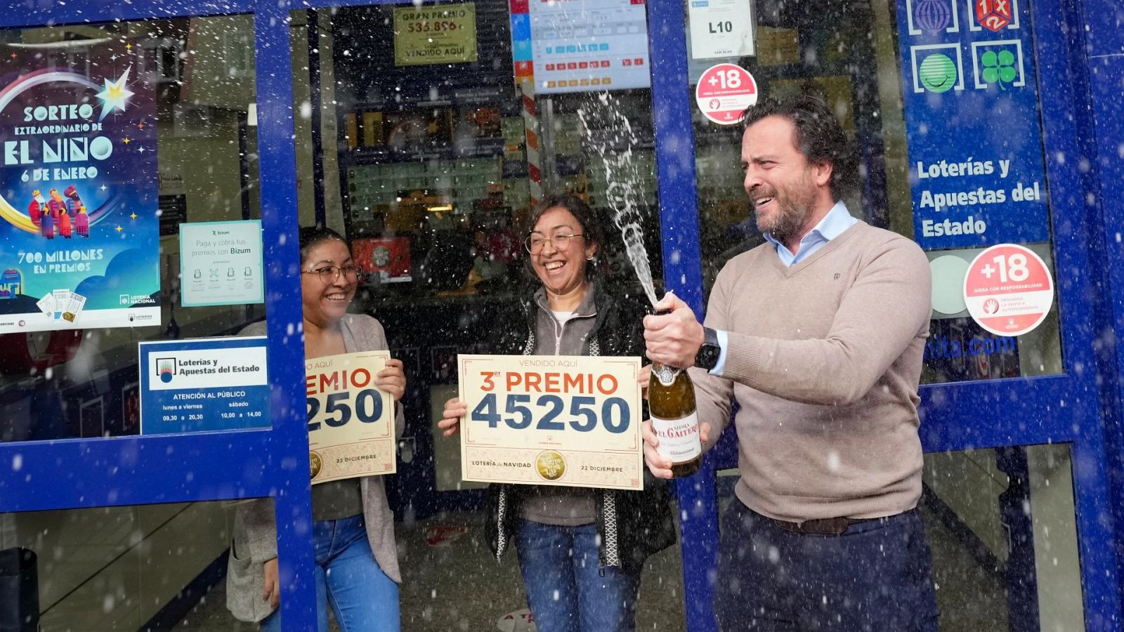 Lotería de Navidad: el 45.250, tercer premio cae íntegro en Madrid