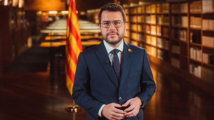 Telediario 2 - Aragonès propone buscar un "acuerdo" para "volver a abrir el camino" hacia un referéndum en Cataluña en 2023