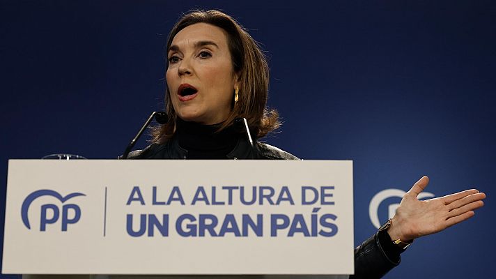 Telediario 1 - El PP critica las medidas anticrisis del Gobierno y considera que "llegan tarde"