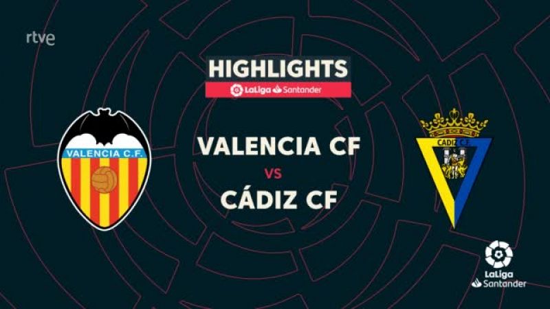 Valencia-Cádiz: resumen del partido, 16ª jornada. Ver en RTVE Play