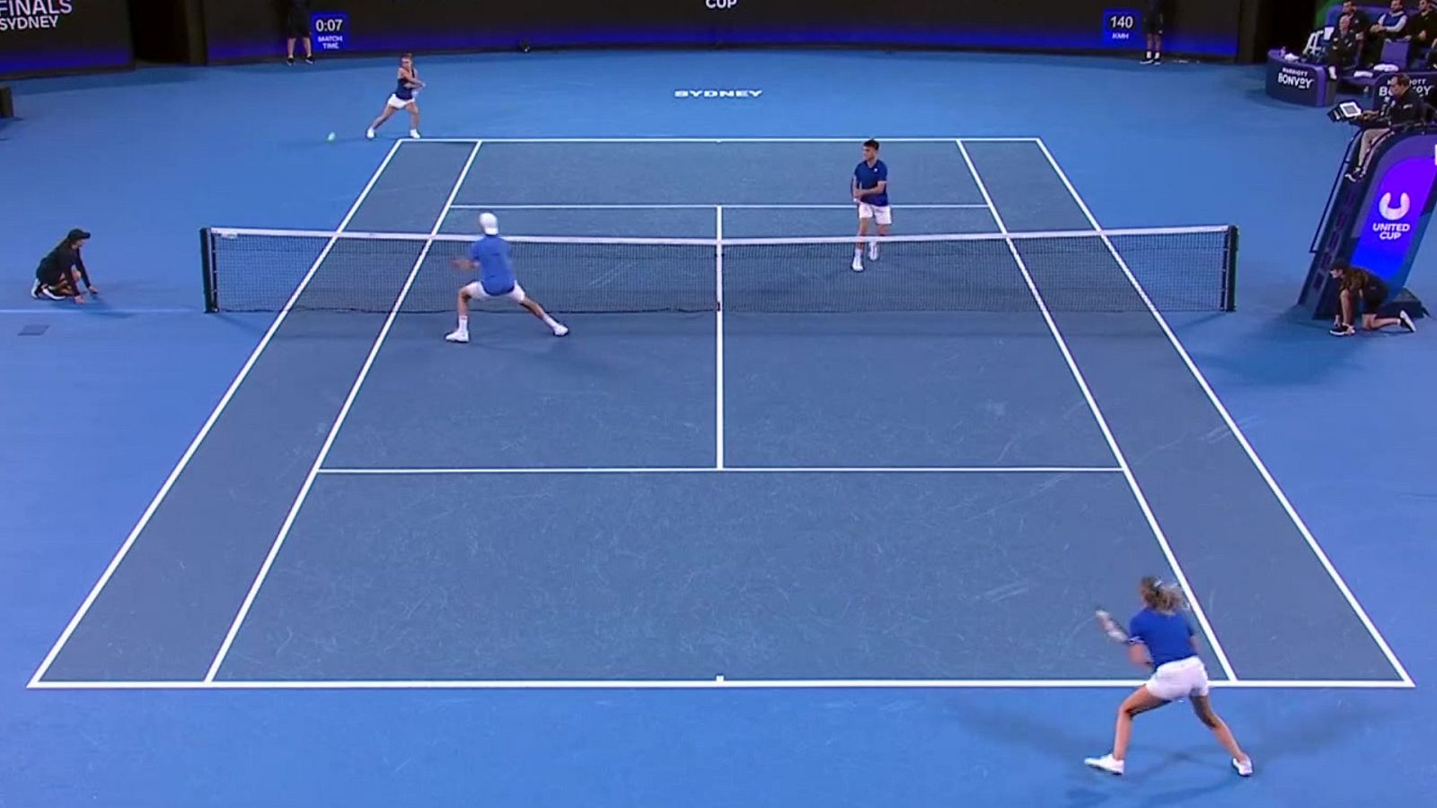 Tenis - United Cup. Final Four 5º Encuentro dobles mixtos 2ª Semifinal Grecia - Italia: Grammatikopoulou/Tsitsipás - Rosatello/Vavassori - ver ahora