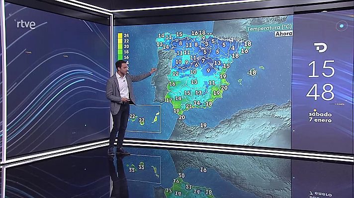 Precipitaciones localmente fuertes o persistentes en la mitad oeste de Galicia y oeste del sistema Central