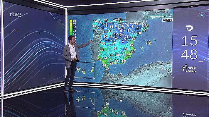 El tiempo - Precipitaciones localmente fuertes o persistentes en la mitad oeste de Galicia y oeste del sistema Central