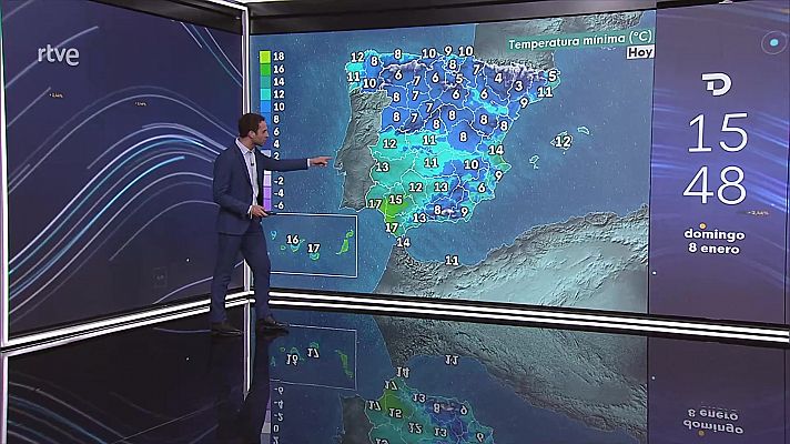 Precipitaciones localmente fuertes o persistentes en la mitad suroeste de Galicia y oeste del sistema Central