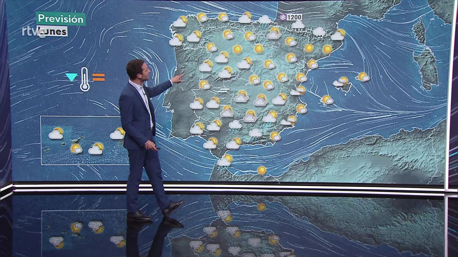 Vientos fuertes o con intervalos de fuerte en la costa de Galicia, área Cantábrica, litoral mediterráneo y Baleares, y rachas muy fuertes en zonas montañosas - ver ahora