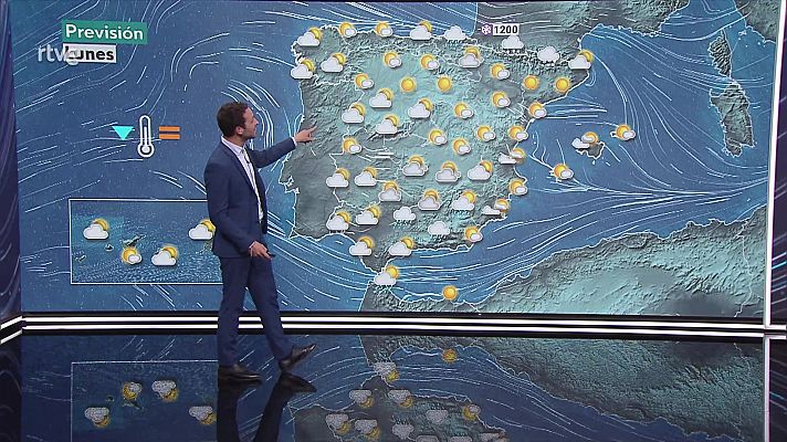 El tiempo - Vientos fuertes o con intervalos de fuerte en la costa de Galicia, área Cantábrica, litoral mediterráneo y Baleares, y rachas muy fuertes en zonas montañosas