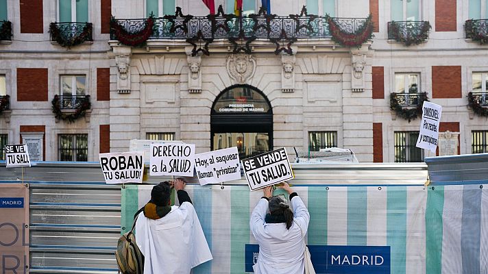 Telediario 2 - La huelga de médicos de atención primaria continúa en Madrid tras el parón por Navidad