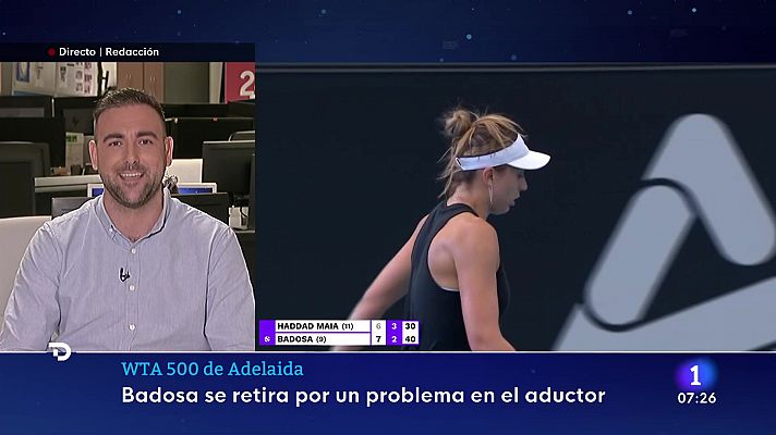 Telediario Matinal - Paula Badosa se retira en Adelaida por molestias en el muslo