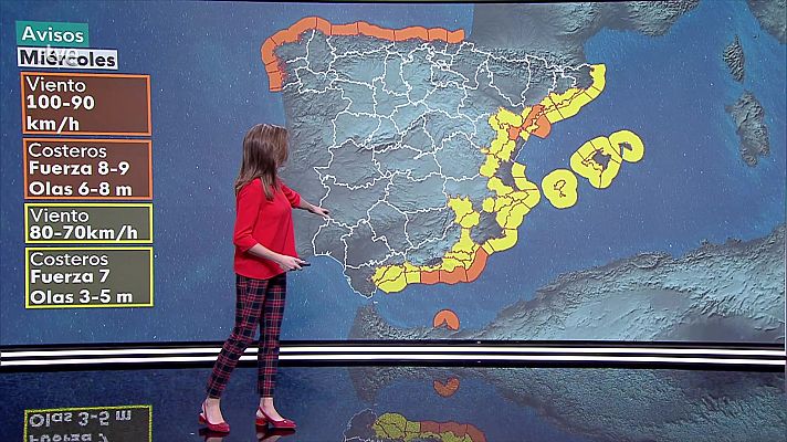 El tiempo - Vientos fuertes o con intervalos fuertes casi generalizados en la Península y Baleares